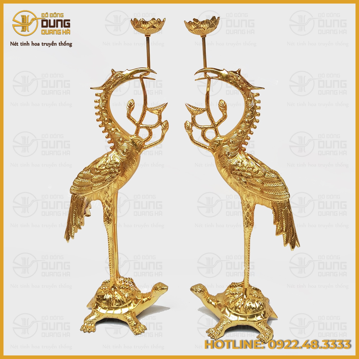Bộ Đỉnh Đồng Cao 45cm Thếp Vàng Theo Yêu Cầu Của Khách Hàng