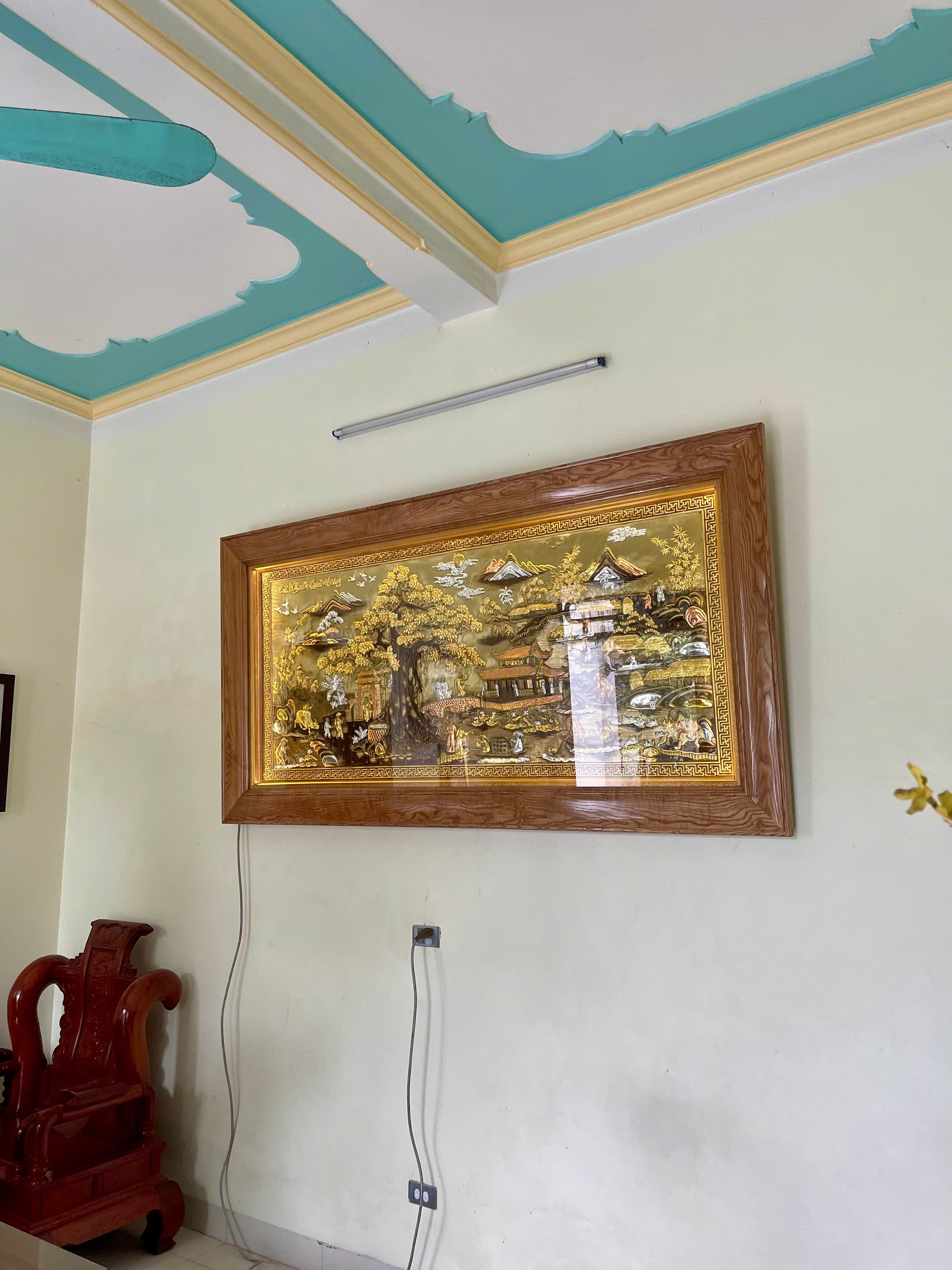 Bàn giao và lắp đặt tranh Cội Nguồn Quê Hương 1m2 x 2m3 tại Thanh Liêm, Ninh Bình