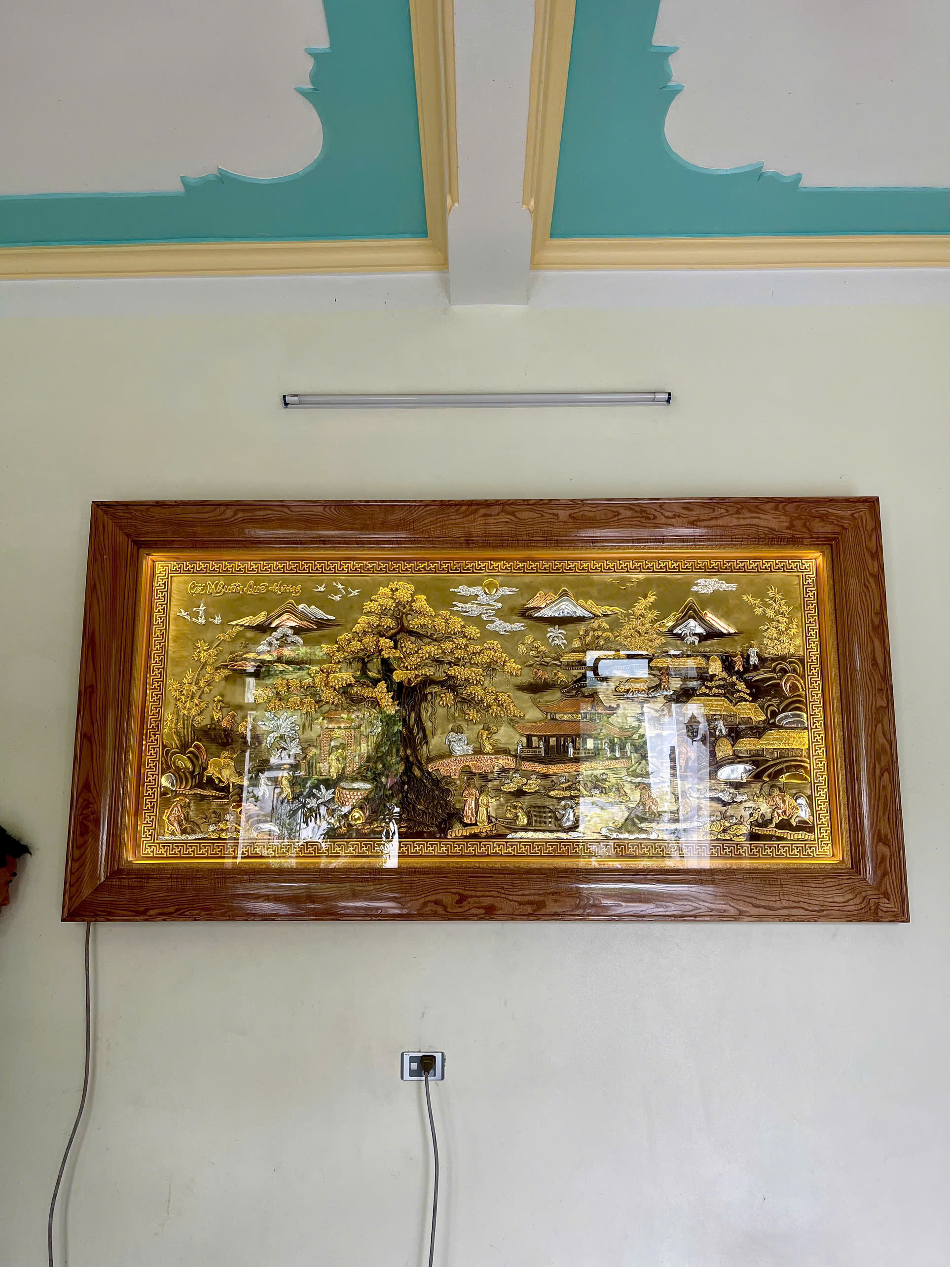 Bàn giao và lắp đặt tranh Cội Nguồn Quê Hương 1m2 x 2m3 tại Thanh Liêm, Ninh Bình