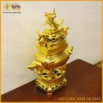 Đỉnh đồng vuông mạ vàng 24k cao 70cm