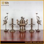 Bộ đỉnh đồng ngũ sự bằng đồng vàng hun giả cổ