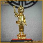 Tượng Phật đản sinh bằng đồng vàng dát vàng Đài Loan cao 38cm