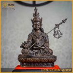 Tượng Liên Hoa Sanh đồng vàng hun đen 30cm