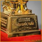 Tượng Trần Hưng Đạo đồng vàng mạ vàng cao 30cm ngang 11cm