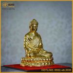 Tượng Phật Thích Ca đồng vàng dát vàng cao 20cm nặng 2kg