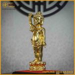 Tượng Phật đản sinh bằng đồng vàng dát vàng Đài Loan cao 38cm