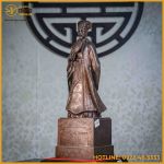 Tượng Khổng Minh đồng đỏ hun đen cao 50cm nặng 9,5kg