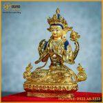 Tôn tượng Quan Âm Tứ Thủ đồng đài loan 21,5cm