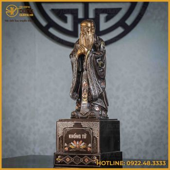 Tượng Khổng Tử khảm tam khí kỹ cao 50cm