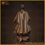 Tượng Trần Hưng Đạo đồng đỏ khảm tam khí cao 38cm