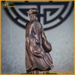 Tượng Khổng Minh đồng đỏ hun đen cao 50cm nặng 9,5kg