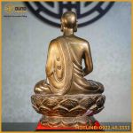 Tượng Trần Nhân Tông đồng đỏ làm màu cao 38cm