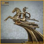 Tượng Thánh Gióng đồng vàng hun cao 35cm