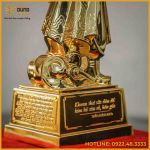 Tượng Trần Hưng Đạo đồng vàng mạ vàng cao 30cm ngang 11cm