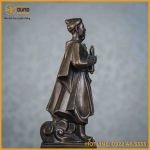 Tượng Trần Hưng Đạo đồng vàng hun cao 30cm ngang 11cm