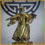 Tượng Khổng Minh đồng vàng cao 45cm ngang 34cm sâu 22cm