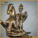 Tượng Thánh Gióng đồng vàng hun cao 35cm