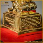 Tượng Trần Hưng Đạo đồng vàng mạ vàng cao 30cm ngang 11cm