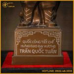 Tượng Trần Hưng Đạo đồng đỏ khảm tam khí cao 38cm