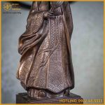 Tượng Khổng Minh đồng đỏ hun đen cao 50cm nặng 9,5kg