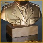 Tượng Bác Giáp bán thân đồng đỏ 40cm x 32cm x 14cm