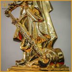 Tượng Trần Hưng Đạo đồng vàng mạ vàng cao 30cm ngang 11cm