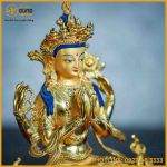 Tôn tượng Quan Âm Tứ Thủ đồng đài loan 21,5cm