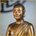 Tượng Trần Nhân Tông đồng đỏ làm màu cao 38cm