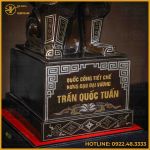 Tượng Trần Hưng Đạo đồng đỏ khảm ngũ sắc cao 38cm