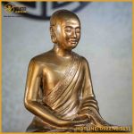 Tượng Trần Nhân Tông đồng đỏ làm màu cao 38cm