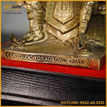 Tượng Lạc Long Quân đồng vàng mộc cao 26cm