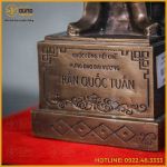 Tượng Trần Hưng Đạo đồng vàng hun cao 30cm ngang 11cm