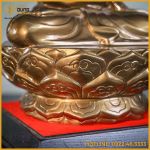 Tượng Trần Nhân Tông đồng đỏ làm màu cao 38cm