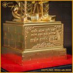 Tượng Trần Hưng Đạo đồng đỏ mộc cày nổi dát vàng cao 38cm