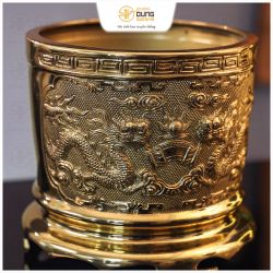 Bát hương đồng Long Phụng Tiên Thiên đúc máy Đài Loan 20cm