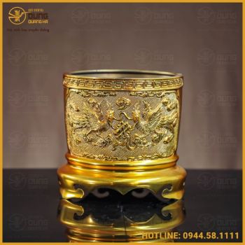 Bát hương đồng vàng mạ vàng