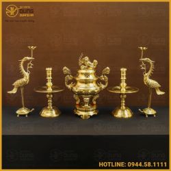 Bộ đỉnh đồng ngũ sự bằng đồng catut