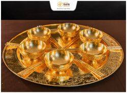 Bộ mâm bát đũa thờ cúng bằng đồng vàng mạ vàng 24k