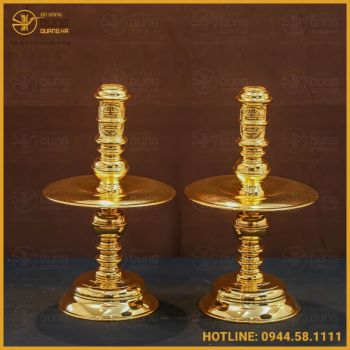 Chân nến đồng vàng mạ vàng đầy đủ kích thước