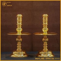 Chân nến đồng vàng mạ vàng đầy đủ kích thước
