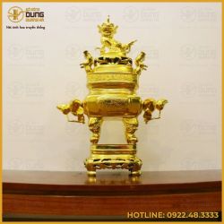 Đỉnh đồng vuông mạ vàng 24k cao 70cm