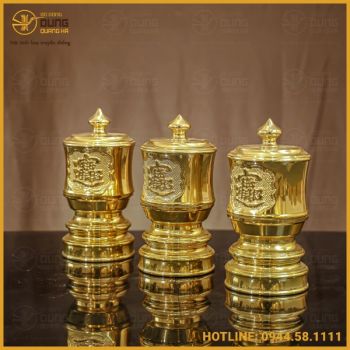 Đài thờ đồng vàng mạ vàng đầy đủ kích thước