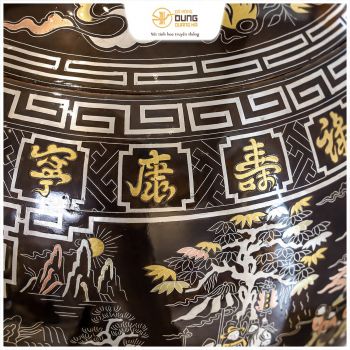 Đỉnh thất lân vờn cầu bằng đồng khảm tam khí Vinh Quy Bái Tổ