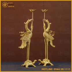 Hạc đồng đồng vàng mộc đầy đủ kích thước