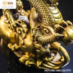 Tượng linh vật rồng hồ lô bằng đồng vàng kích thước 42x52x25cm nặng 12kg