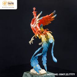 Tượng Phượng Hoàng bằng đồng vàng làm màu cao 40cm ngang 20cm