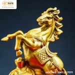 Tượng ngựa Như Ý bằng đồng vàng kích thước 17x13cm
