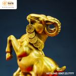 Tượng dê Như Ý bằng đồng vàng kích thước 17x10cm