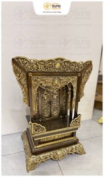 Khám thờ đẹp bằng đồng vàng làm màu giả cổ cao 68cm