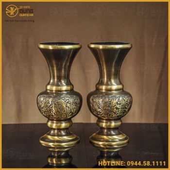 Lọ hoa đồng vàng hai công nghệ 